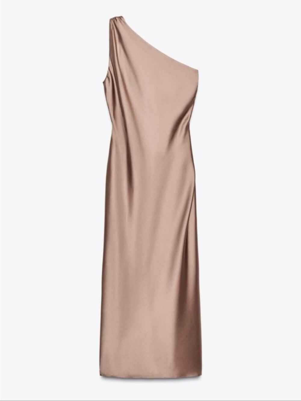 Zara Satin Asymmetric One Shoulder Cut Out Dress Size M - Picture 8 of 12